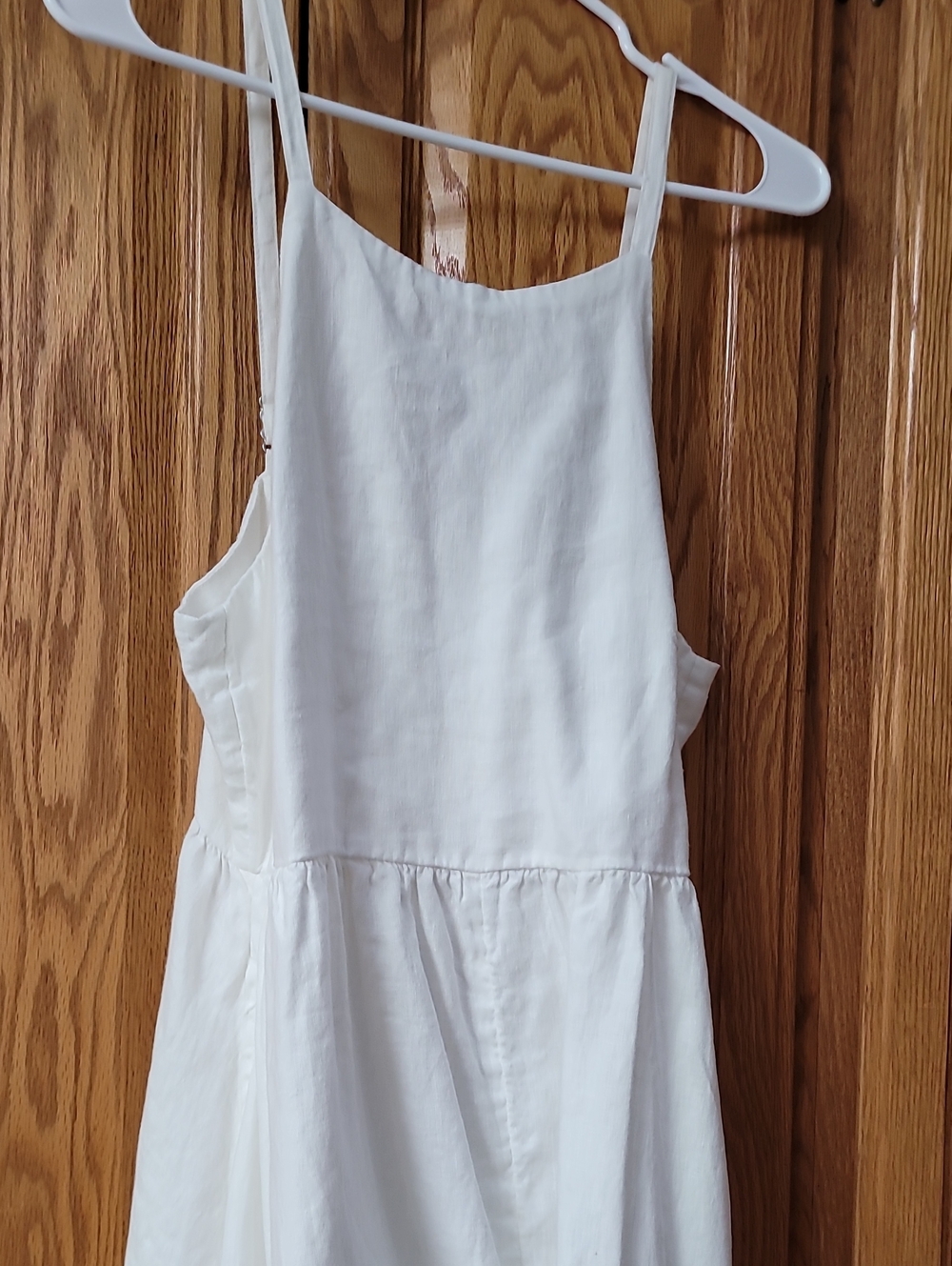 Lands' End 100% Linen White Sleeveless Maxi Dress - Picture 4 of 6